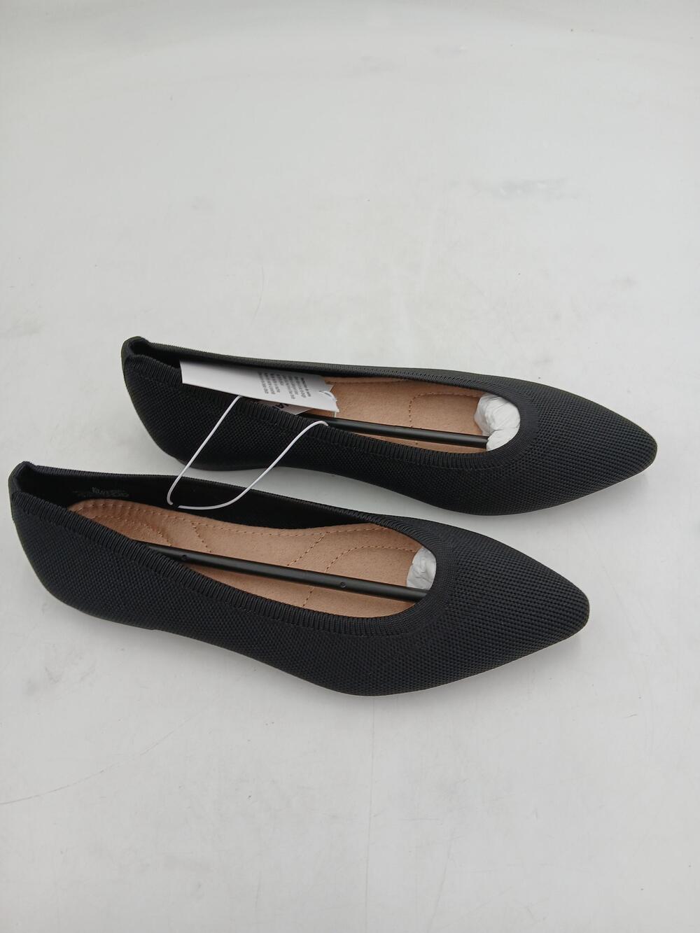 Old Navy Knit Ballet Flats Shoes Womens Black Pointed Toe New Comfort Size 6